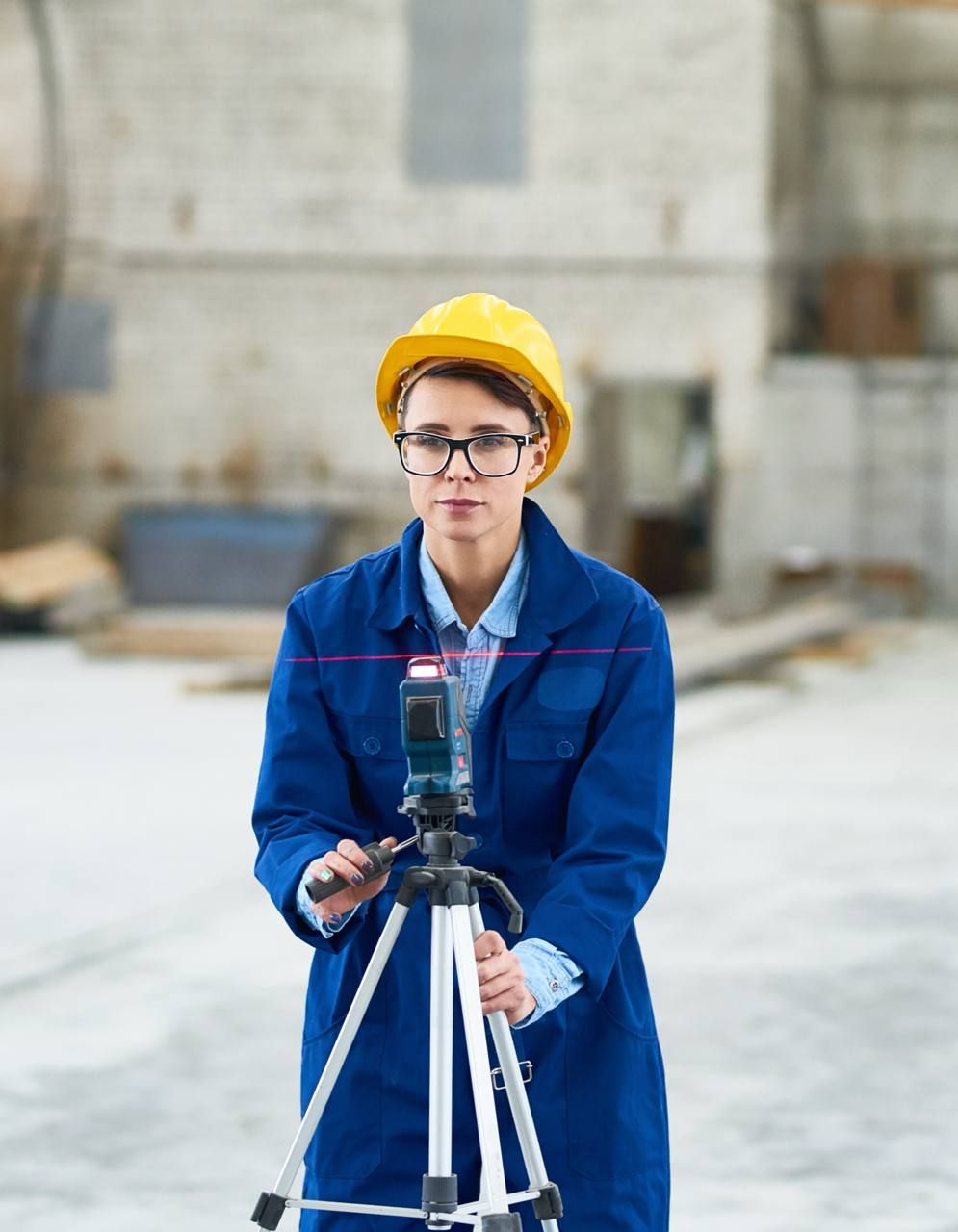 Construction specialist with equipment